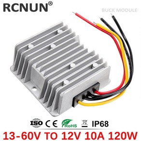 RCNUN 스텝 다운 DC 컨버터 전압 조정기 벅 자동차 트럭 보트 전원 공급 장치 24V 36V 48V 60V 72V 12V 5A 10A 20A 60V12V