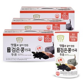 [본사직영 특가] 아름뜰 맷돌로 갈아만든국산 검은콩 15곡 두유 45팩 ( 4 무첨가 ), 45개, 180ml