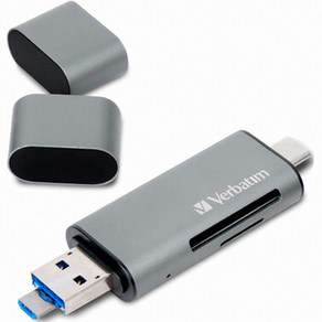 버바팀 SD OTG C타입 마이크로5핀 카드리더기 USB3.0, 그레이, 1개