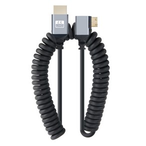 컴스마트 HDMI M to Mini HDMI M 4K 60Hz UHD 꺾임형 변환 스프링 케이블 40cm~1m BD843, 1개, 1m