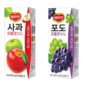 델몬트드링크 190ml (사과x32팩) + (포도x32팩), 1세트