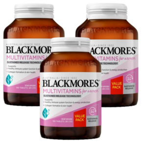 블랙모어스 여성용 약효지속성 멀티비타민 Blackmoes Multivitamin Fo Women, 3개, 120정