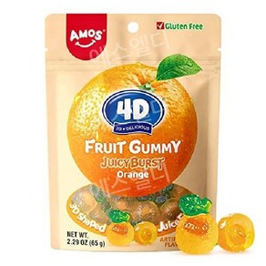 Amos 하와이 파인애플 젤리 구미 과일 캔디 6봉지, 65g, 6개