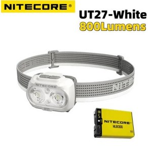 NITECORE 초경량 트리플 출력 엘리트 라이트 램프 듀얼 빔 LED 충전식 배터리 포함 UT27 신제품, 02 NEW UT27-White, 1개