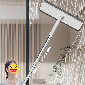 [Auella] 스퀴지와 밀대를 한번에 보송보송 창문 스퀴지 밀대 걸레, 걸레 x 2단, 1개