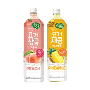 웅진 요거새콤 파인애플 1.5Lx6개+요거상큼 복숭아 1.5Lx6개, 1.5L, 1세트