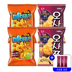 크라운 NEW 카라멜 메이플콘 124g+오사쯔 고구마스낵 100g 2종 묶음행사+사은품증정, 124g, 2세트