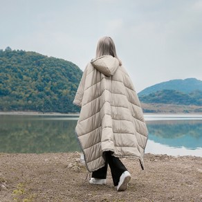 캠핑 망토 겨울 패딩 담요 이불 블랭킷 웜패딩 판초