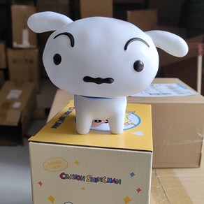 Palm tee 흰둥이 피규어12CM/28CM 짱구 피규어, 1개, 흰둥이 12CM