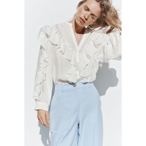 ZARA 자라 레이스 프릴 블라우스 7484/061/251 7484061