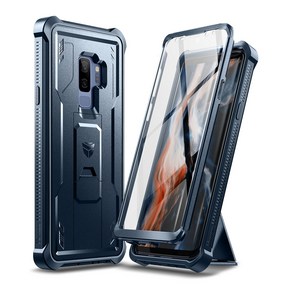 DEXNOR Samsung Galaxy S9 Plus 스탠드 케이스(전면 필름 포함) 전면 케이스 PC 시트 + 하단 케이스 TPU