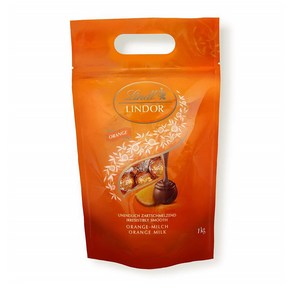 Lindt 린도 린트 초콜릿 1kg 오렌지 Lindt LINDOR bag of oange milk filled with individually wapped, 1개