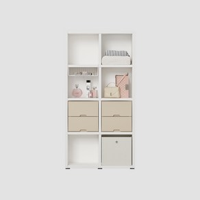 한샘 샘 책장 4단 80cm 서랍형 시공 (컬러 택1), 라이트메이플_책장/베이지_서랍(C)