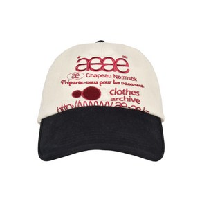 테온셀 AEAE WEB LOGO 5 PANNEL BALL CAP - [ECRU/BLACK]