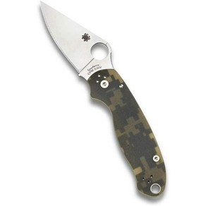 Spyderco 2.95인치 CPM S45VN 스틸 블레이드 및 G-10 핸들이 장착된 스파이더코 파라 3 카모 시그니처 접이식 유틸리티 포켓 나이프 에브리데이 캐리 플레인엣지 C