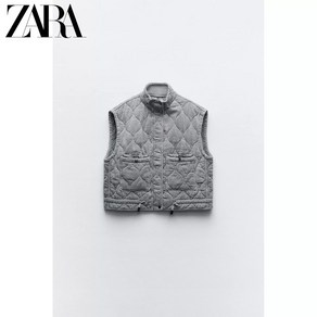 자라 여성 하이넥 패딩 베스트 누빔 조끼 간절기 점퍼 ZARA