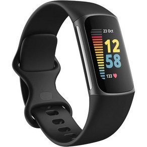 Fitbit GPS 스트레스 관리 도구 수면 추적 기능이 내장된 Chage 5 고급 건강 및 피트니스 추적기 연중무휴 심박수 이상 블랙그래파이트 원 사이즈SL 밴드 포함