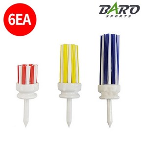 바로스포츠 브러쉬골프티 칫솔티 2set 총 6ea 저항감소로 비거리증가, 브러쉬티숏6ea/단일상품, 6개