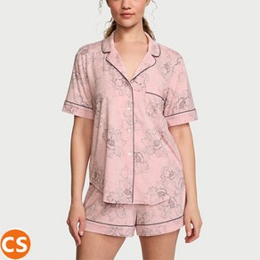 [미국직배송]빅토리아시크릿 반팔 모달 파자마 세트 연예인 여름 잠옷 상하세트 핑크 Victoia Secet Modal Pajama Set 플로럴 여친 선물 크리스마스 어버이날