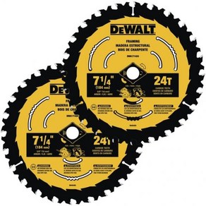 DEWALT 원형톱날 7 14인치 24 톱니 나무절단 DWA1714242, 1개