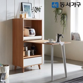 동서가구 쿠키 600 식탁 수납 렌지대 밥솥 선반 DF636674, 오크화이트