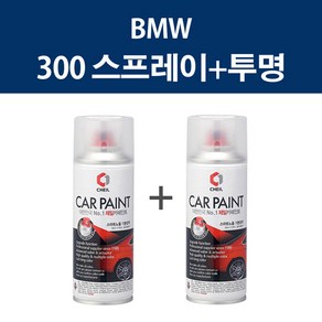 BMW 300 알파인화이트 스프레이 + 투명스프레이제일 카페인트 자동차 차량용 셀프도색, BMW 300 알파인화이트 스프레이+투명스프레이(제일), 1개