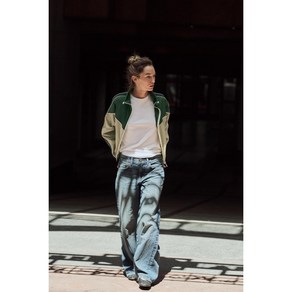 ZARA 자라 컬러블록 쇼트 재킷 8073/037 GREEN / ECRU