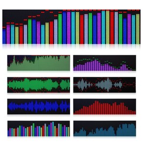 Douk Audio 듀얼 MIC/LINE 스테레오 음악 스펙트럼 사운드 레벨 미터 도트 매트릭스 오디오 분석기