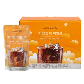 카페베네 커피파우치 카라멜마끼아또, 190ml, 10개