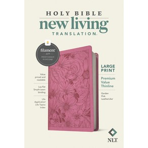 NLT Large Print Premium Value Thinline Bible Filament Enabled Edition (Leatherlike Garden Pink) Imitation Leather