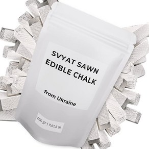 EDIBLE CHALK FOR EATING PICA SVYAT SAWN 프리미엄 280GR (덩어리) 클레이 바로 가용성 gis 식용 먼지 제로 첨가제 바삭한 유기농 캔디 ASMR, 1개