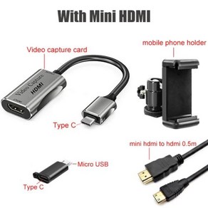 4k 카메라 핸드폰 모니터 프리뷰 HDMI 미니 마이크로 어댑터 키트 소니 파나소닉 캐논