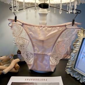 여성용 레이스 삼각 리본 패치 새틴 팬티Women's Underpants 뉴타임즈 B343I531