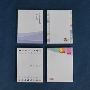 한지메모지 100매 (8 x 10.6cm) 외국인선물 여행 기념품 한국 일러스트, NO.3