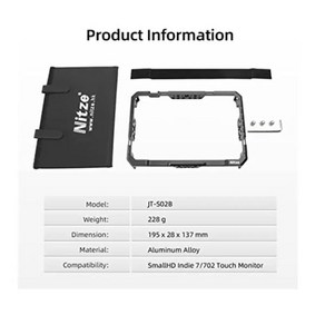 품질보증 Nitze 모니터 케이지 SmallHD Indie 7 / 702 Touch 인치 Sunhood - JT-S02B