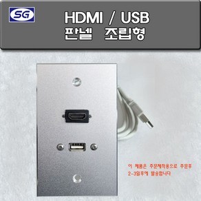 신길전자 벽부판넬 알루미늄 플레이트 70 X 115 HDMI 1구/USB 조립형 판넬 국산 제작용 완성품, 벽부판넬 알루미늄 플레이트 HDMI/USB 완제품, 1개