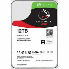 씨게이트 아이언울프 프로용 NAS HDD 12TB 7200RPM SATA 6 Gb/s 3.5 인치 ST12000NE0008 신제품