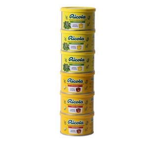 RICOLA 허브캔디(오리지널허브+레몬맛) 100g, 6개