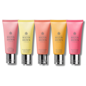 MOLTON BROWN 몰튼브라운 5종 핸드크림 딜리셔스 루바브&로즈/오렌지&베르가못/헤븐리 진저릴리/플로라 루미나레/파이어리 핑크 페퍼 핸드로션, 5개, 40ml