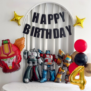 헬로카봇 풍선 로봇 생일파티 세트, 4, 1개