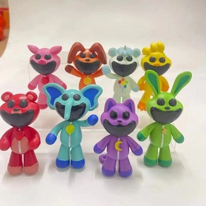 스마일링 크리터즈굿즈 캣냅 도그데이 스마일 크리터 고양이 아시온 미니 피규어, 2)8pcs - about 10cm