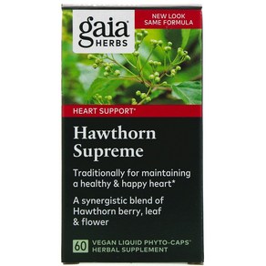 Gaia Hebs 산사나무 슈프림 식물성 액상 Phyto-Caps 60정, 1개