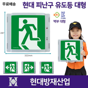 유도등 대형 / 현대 피난구유도등 대형 / 벽부 / 좌방향 우방향 양방향, 1개, 3. 현대 피난구 대형 우방향