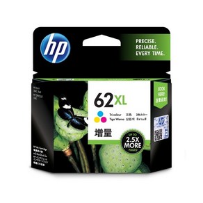 HP 정품 잉크 No.62 XL C2P07AA 5645 5540 5640 5642 7640 7643 200 200c 250 5740 5742 5744, 컬러 3색, 1개