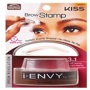 Kiss i-envy bow stamp kit Dak bown Makeup 1 Count 키스 아이 엔비 브로우 스탬프 키트 다크 브라운 메이크업 1개