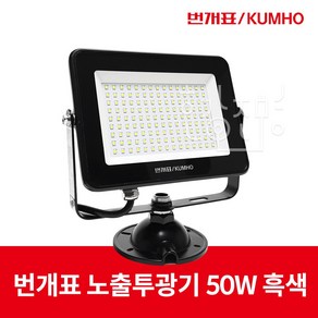 번개표 LED 노출투광기 간판조명 50W 흑색, 전구색, 1개