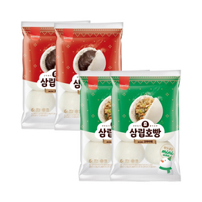 삼립 냉동 꼬마호빵 6입 4봉 (단팥/야채 택), 선택:냉동 꼬마호빵 단팥 12입+야채 12입, 240g, 4개