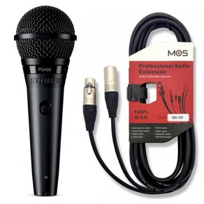 SHURE PGA58-LC 보컬용 유선마이크 MX-5M 케이블포함