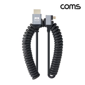 Coms HDMI to Micro HDMI 90도 꺽임형 스프링 케이블/BD846/4K UHD 60Hz 지원/약 40CM-1M 길이/마이크로HDMI/보관과 휴대가 편리/꼬임방지