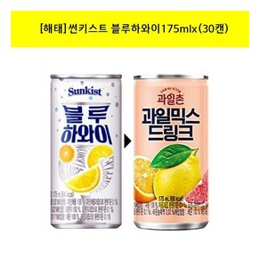 [해태음료] [해태]과일믹스 드링크(구 블루하와이)175mlx(30캔) /음료수/과즙음료/탄산음료, 175ml, 30개